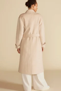 Amour Vert Lya Felted Wool Coat OatBeige Discount