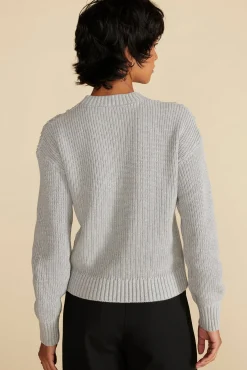 Amour Vert Madella Pom Pom Organic Cotton Sweater HeatherGrey Outlet