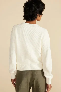 Amour Vert Madella Pom Pom Organic Cotton Sweater Ivory Online