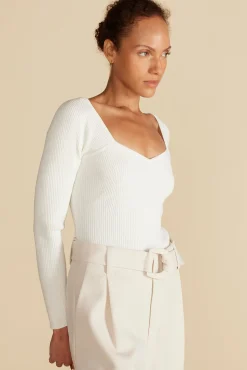Amour Vert Maelle Square Neck Sweater Ivory Best