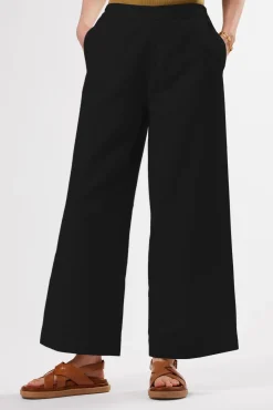Amour Vert Malia Cotton Linen Pant Black Hot