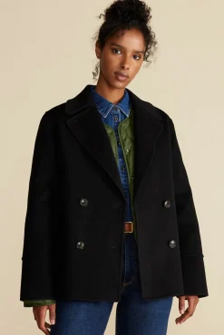 Amour Vert Marcel Wool Pea Coat Black Discount
