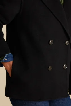 Amour Vert Marcel Wool Pea Coat Black Discount