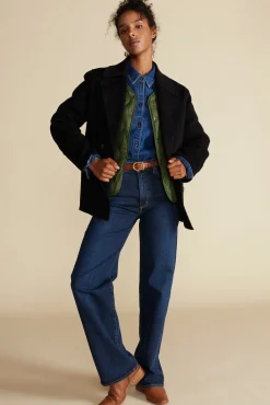 Amour Vert Marcel Wool Pea Coat Black Discount