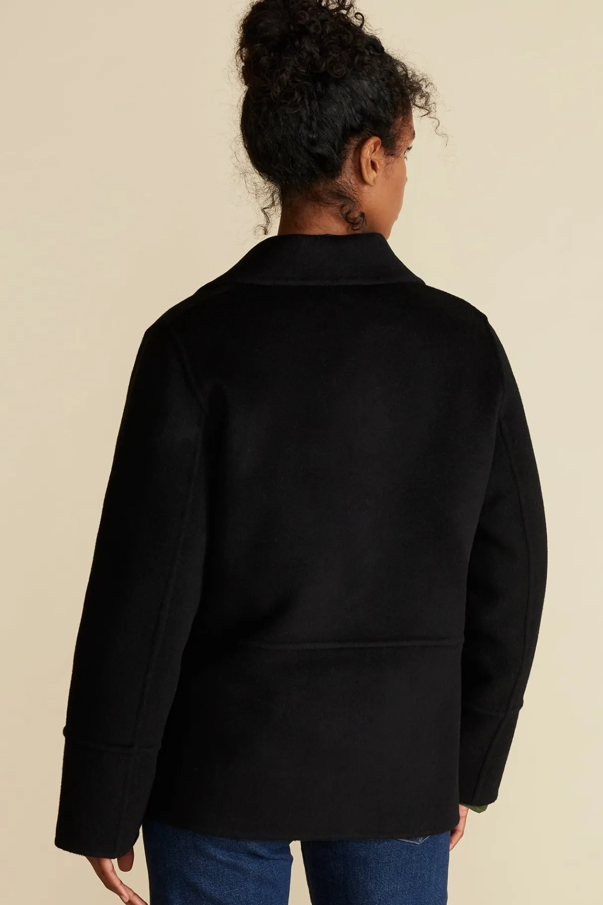 Amour Vert Marcel Wool Pea Coat Black Discount
