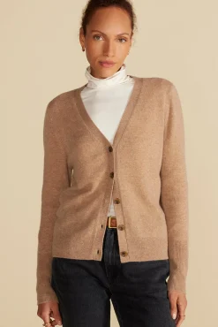 Amour Vert Mason Cashmere Cardigan Camel Outlet