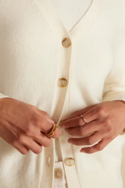 Amour Vert Mason Cashmere Cardigan Ivory Fashion