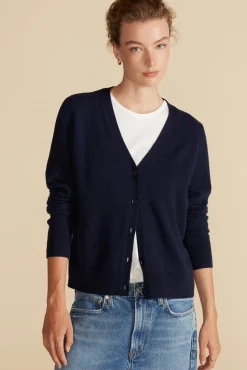 Amour Vert Mason Cashmere Cardigan NavyBlue Sale