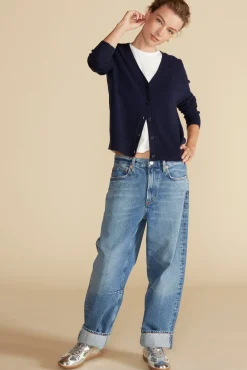 Amour Vert Mason Cashmere Cardigan NavyBlue Sale
