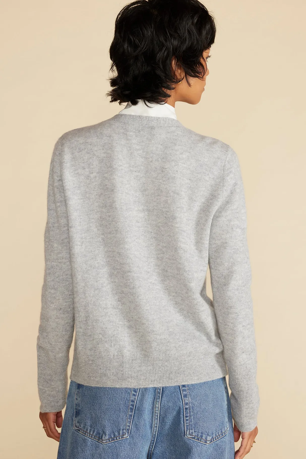 Amour Vert Mason Cashmere Cardigan HeatherGrey Sale