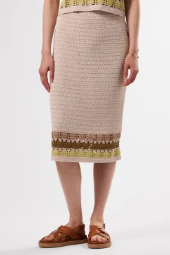 Amour Vert Meli Crochet Skirt EcruMultiStripe Clearance