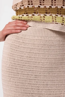 Amour Vert Meli Crochet Skirt EcruMultiStripe Clearance