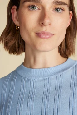 Amour Vert Mirabelle Novelty Top SkyBlue Fashion