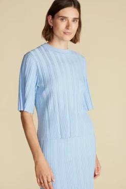 Amour Vert Mirabelle Novelty Top SkyBlue Fashion