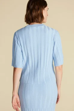 Amour Vert Mirabelle Novelty Top SkyBlue Fashion