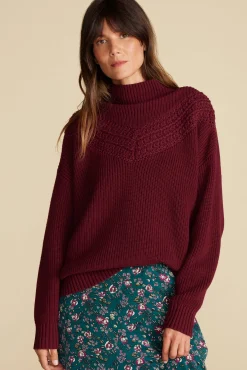 Amour Vert Monet Cotton Merino Sweater Burgundy Online
