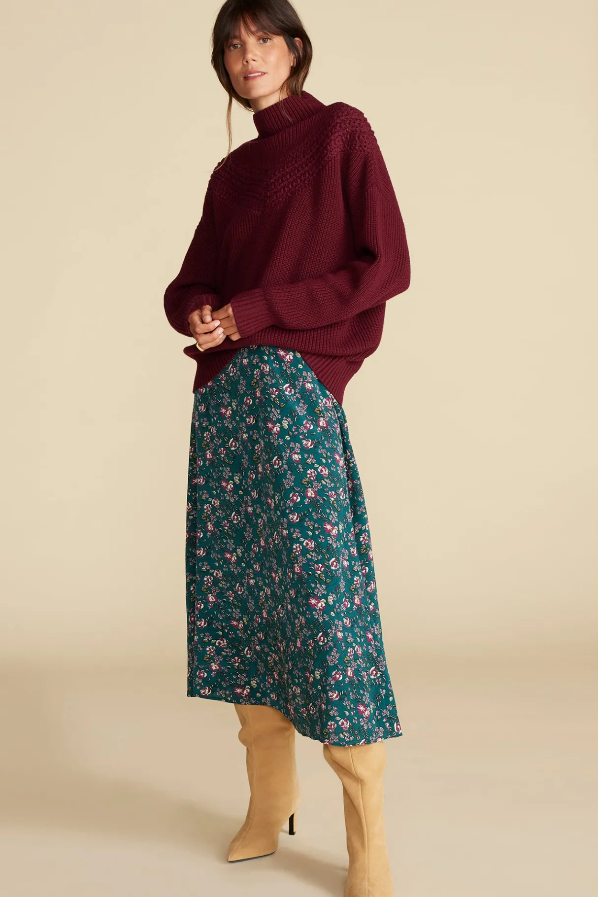 Amour Vert Monet Cotton Merino Sweater Burgundy Online
