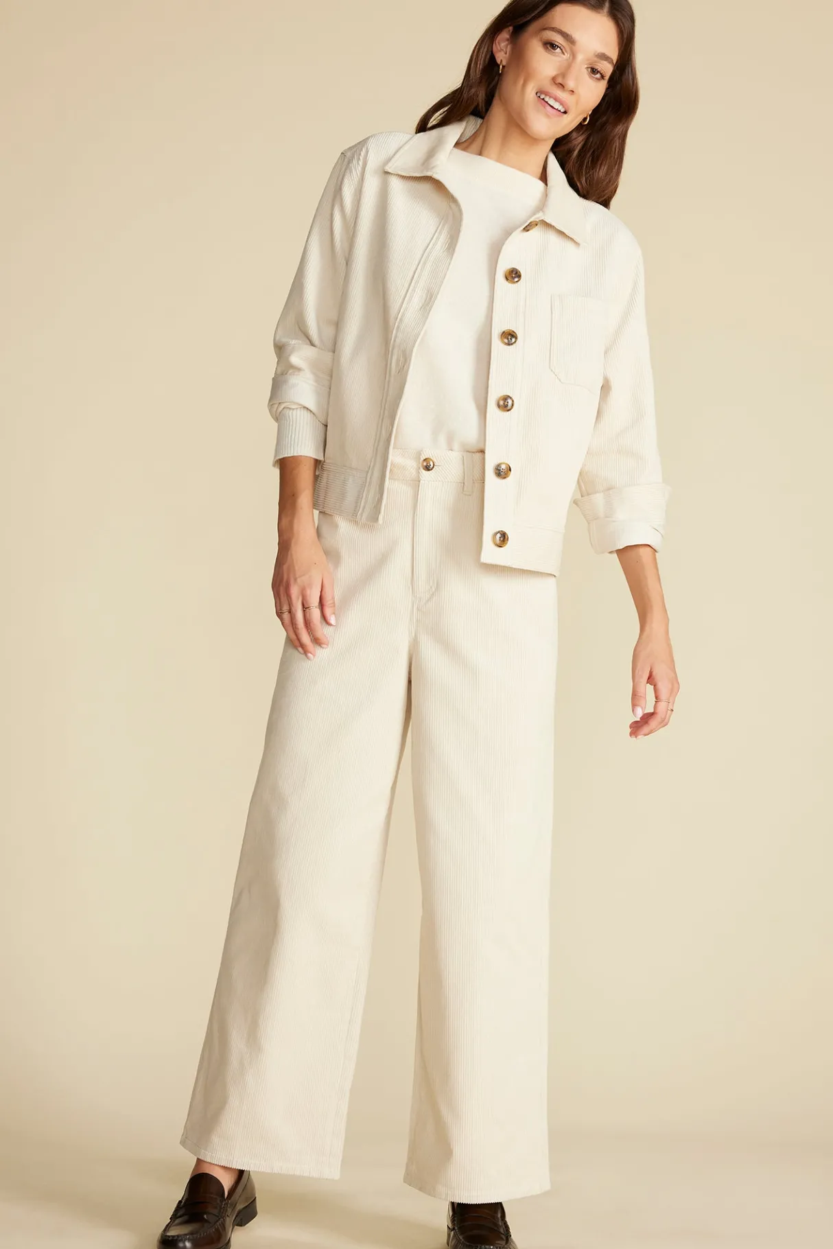 Amour Vert Nadia Cashmere Sweater Ivory Fashion