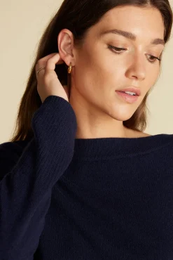 Amour Vert Nadia Cashmere Sweater NavyBlue Online