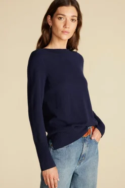 Amour Vert Nadia Cashmere Sweater NavyBlue Online