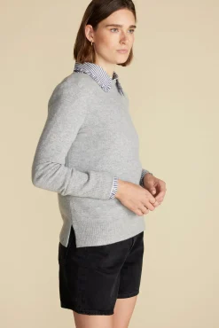 Amour Vert Nadia Cashmere Sweater HeatherGrey Clearance