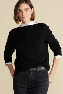 Amour Vert Nadia Cashmere Sweater LicoriceBlack Clearance