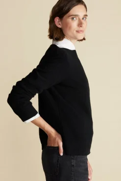 Amour Vert Nadia Cashmere Sweater LicoriceBlack Clearance