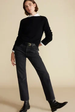Amour Vert Nadia Cashmere Sweater LicoriceBlack Clearance