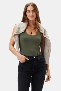 Amour Vert New Iris Modal Tank OliveGreen Sale