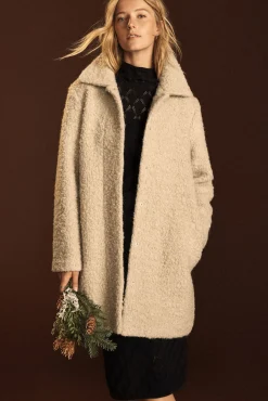 Amour Vert Noelle Sherpa Coat Natural New