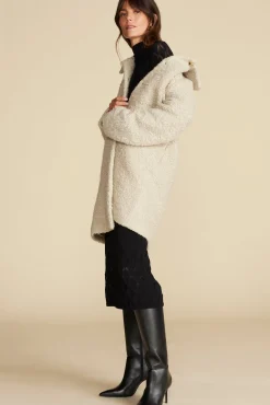 Amour Vert Noelle Sherpa Coat Natural New