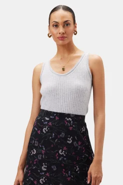 Amour Vert Nora Cashmere Tank HeatherGrey Outlet