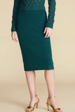 Amour Vert Olympe Knit Pencil Skirt ForestGreen Fashion