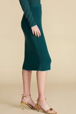 Amour Vert Olympe Knit Pencil Skirt ForestGreen Fashion