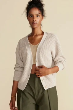 Amour Vert Palmer Cardigan Sweater Oatmeal Discount