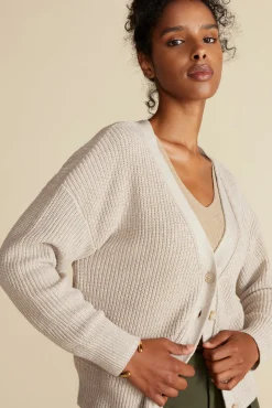 Amour Vert Palmer Cardigan Sweater Oatmeal Discount