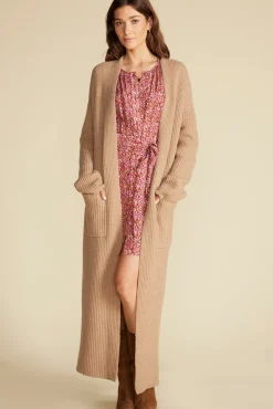 Amour Vert Pauline Wool Cashmere Sweater Coat CafeAuLaitBeige Best