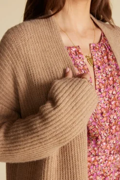 Amour Vert Pauline Wool Cashmere Sweater Coat CafeAuLaitBeige Best