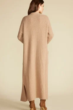 Amour Vert Pauline Wool Cashmere Sweater Coat CafeAuLaitBeige Best