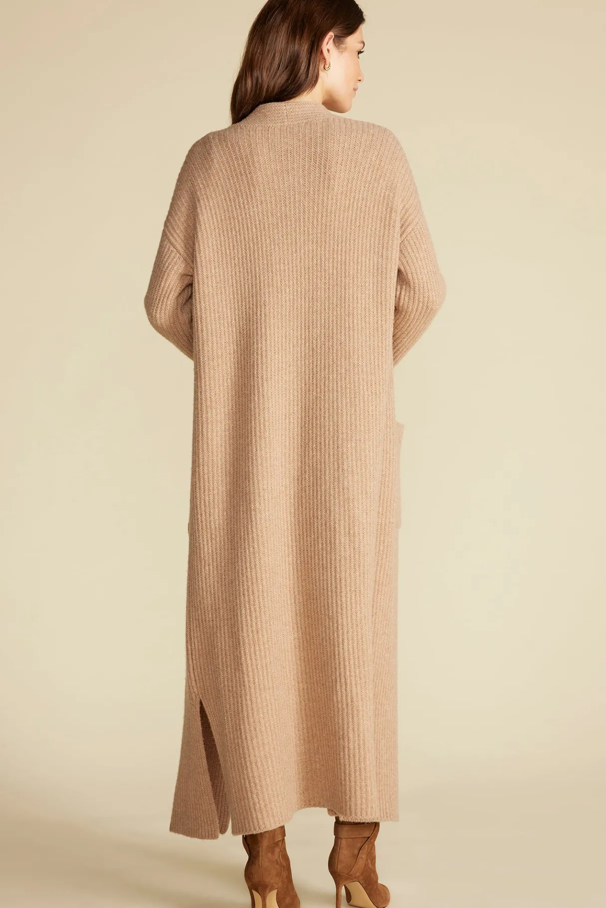 Amour Vert Pauline Wool Cashmere Sweater Coat CafeAuLaitBeige Best