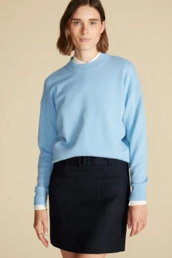 Amour Vert Pearl Cashmere Sweater SkyBlue New
