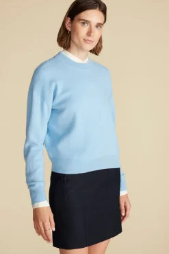 Amour Vert Pearl Cashmere Sweater SkyBlue New