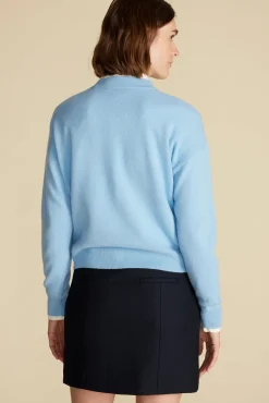 Amour Vert Pearl Cashmere Sweater SkyBlue New