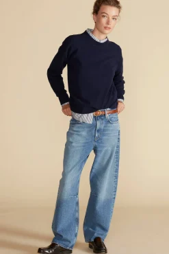 Amour Vert Pearl Cashmere Sweater NavyBlue Fashion