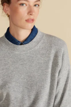 Amour Vert Pearl Cashmere Sweater HeatherGrey Outlet