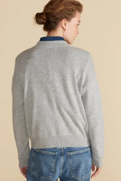 Amour Vert Pearl Cashmere Sweater HeatherGrey Outlet