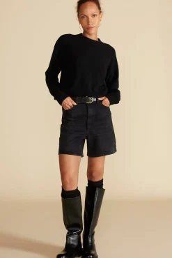 Amour Vert Pearl Cashmere Sweater LicoriceBlack Clearance