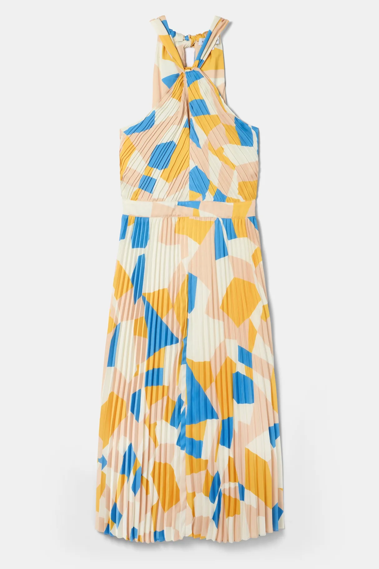 Amour Vert Pleat Recycled Sateen Dress SoniaIndigoBlueMulti New