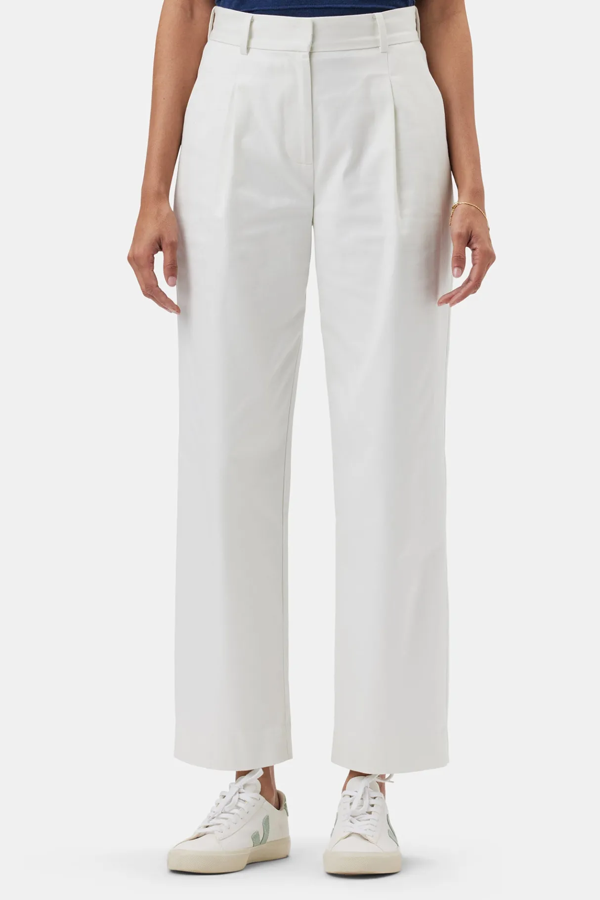 Amour Vert Pleated Wide Leg Trouser White Hot