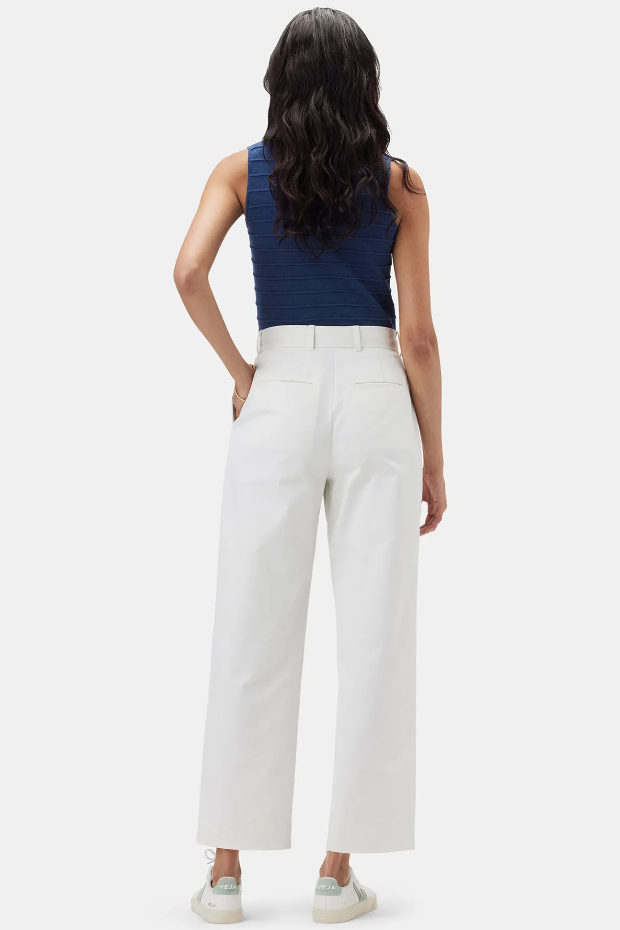 Amour Vert Pleated Wide Leg Trouser White Hot